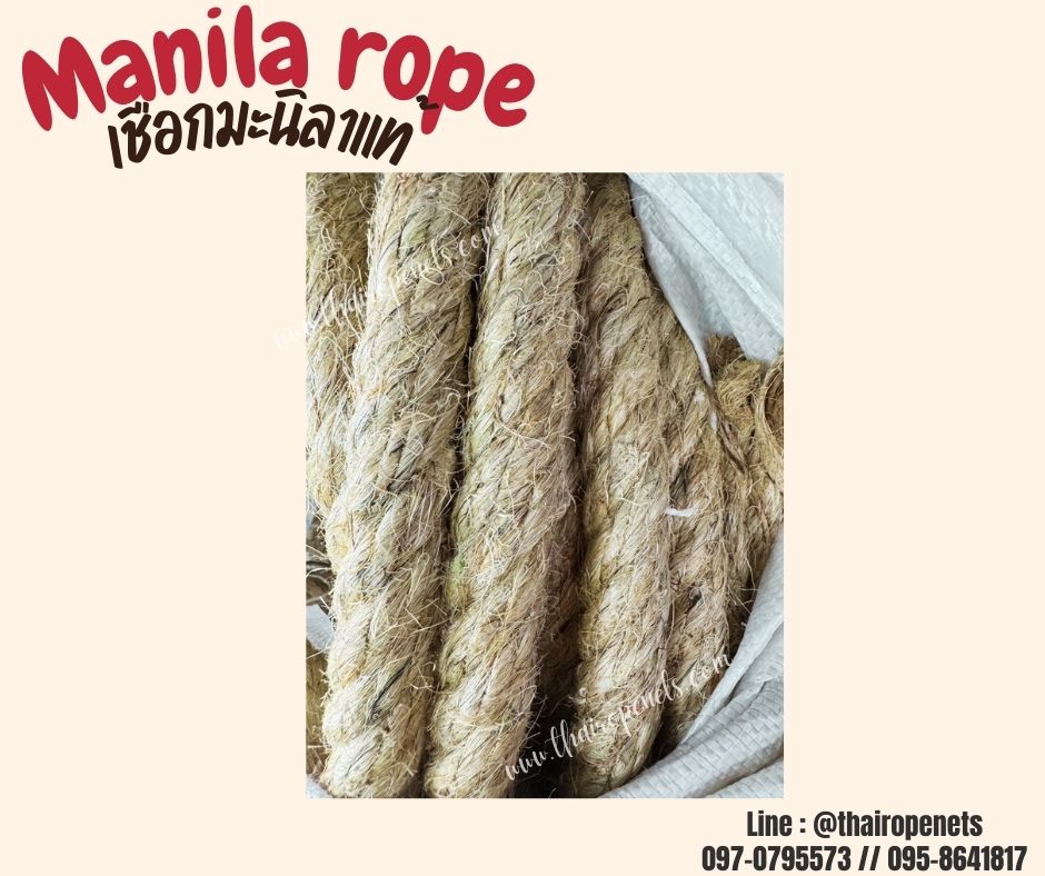 เชือกลากไม้ใหญ่ ขนาด 26 มิล ยาว 200 เมตร เชือกมะนิลาแท้ 100% Manila rope เชือกชักกะเย่อ เชือกใช้ถักตกแต่งคาเฟ่ พร้อมส่ง
