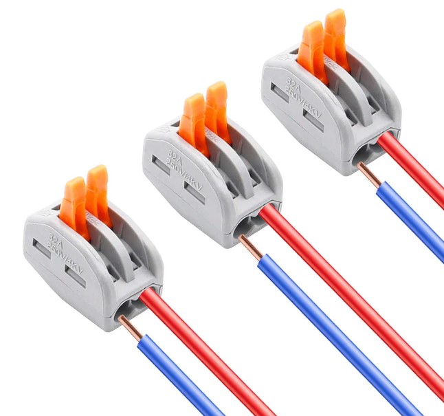 Terminal ต่อสายไฟ PCT-212 Wire Connector 2 Port Lever Conductor Compact Wire Fast Connection Terminal Suitable for Multiple Types of Wires