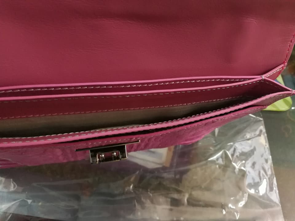 กระเป๋าสะพายหนังจระเข้แท้ สีชมพู รหัส CRW1217H-02-PI1