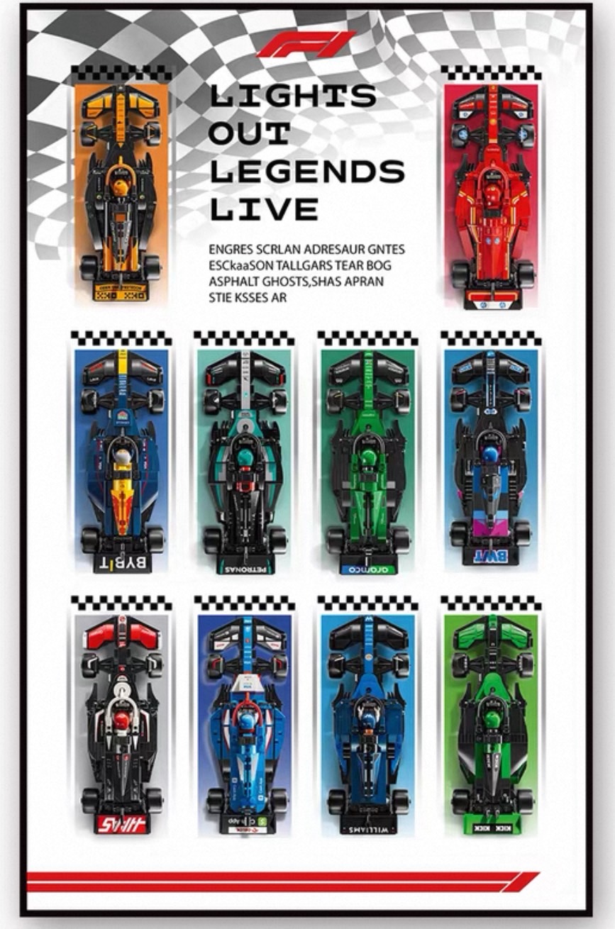 Display frame สำหรับ LEGO Speed Champion F1 10 คัน