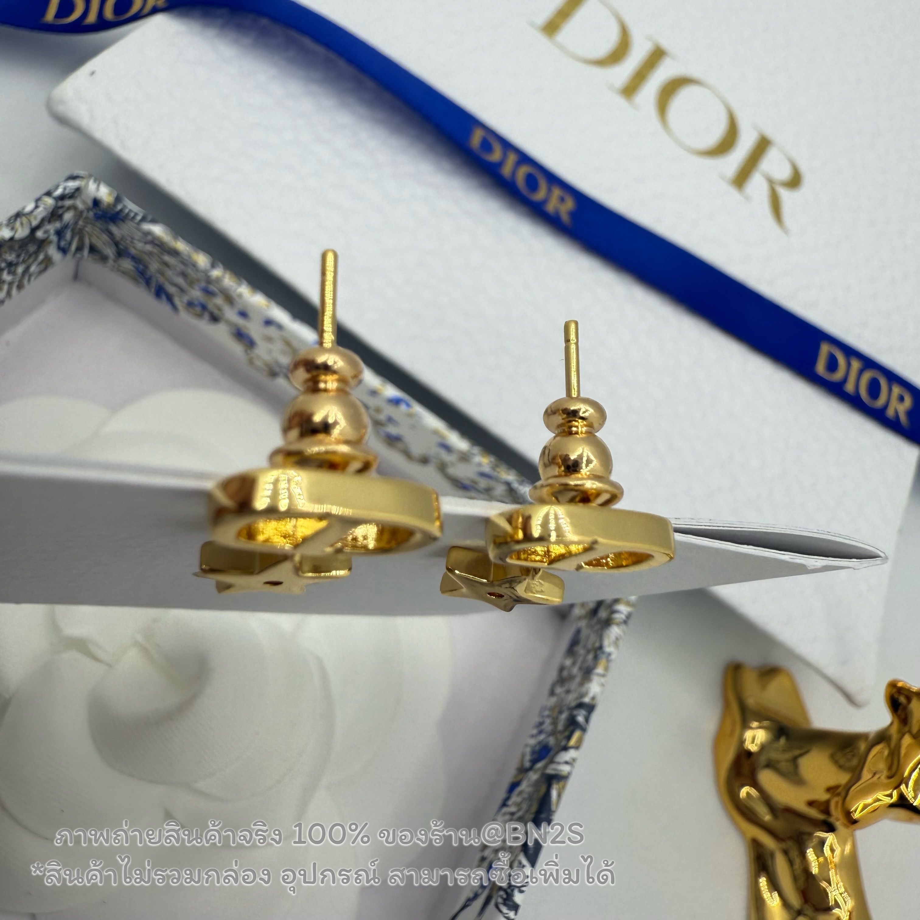 (ORI) เครื่องประดับ Tribales Earrings In CD And Star Charm ต่างหูอะไหล่สีทอง ตัวจี้ห้อยดาว งาน 1:1 พร้อมส่งในไทย ฟรีถุงกระดาษ ซองซิปล็อคแบรนด์