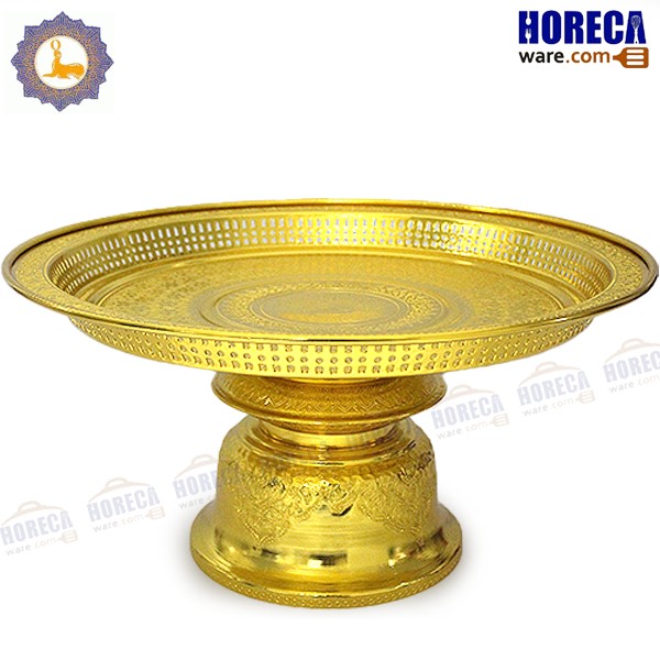 Thai pattern Khanto tray, gold, 46 cm, seal