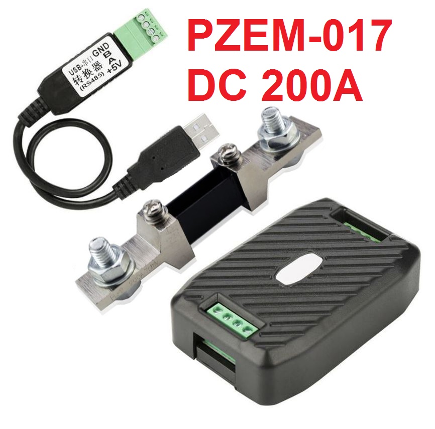 PZEM-017 Energy Meter PEACEFAIR DC Voltage Current Power Energy Consumption Meter + RS485 + Shunt 200A