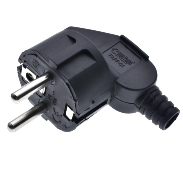 หัวปลั๊ก EU Male Plug Adapter 250V 16A สีดำ Male Replacement Outlets Rewireable Electeical Socket Euro Connector For Power Extension Cable