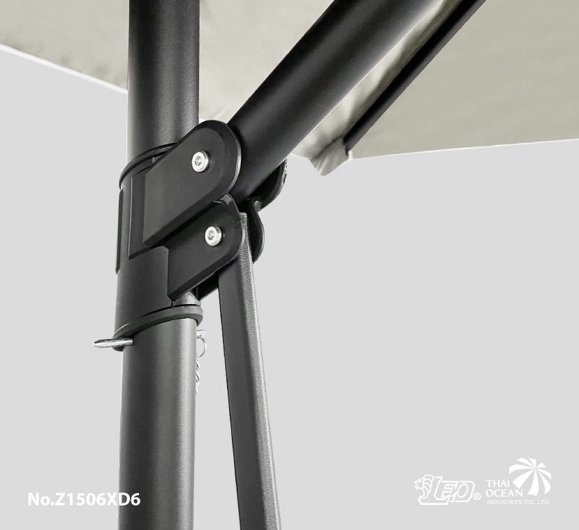 Leo ร่มเสาข้างตัวแอล แบบคันโยก ขนาด Ø2.90 เมตร ผ้าโพลีเอสเตอร์หนา 600D
