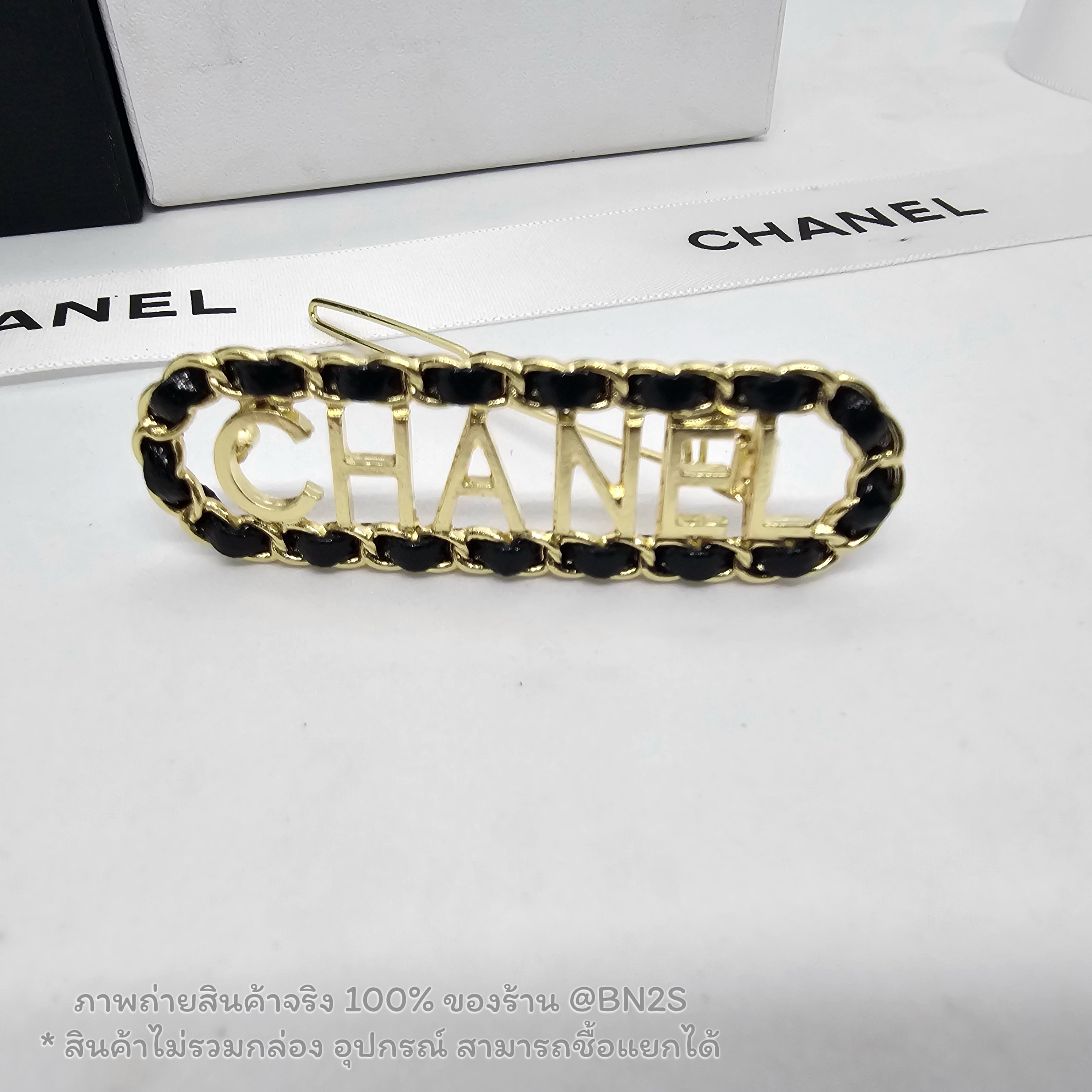CHANEL Script Hair Clip/ Barette