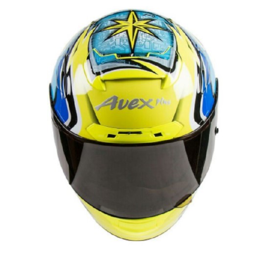 หมวกกันน็อค AVEX PLUS DIJIRO สีเหลืองฟ้า