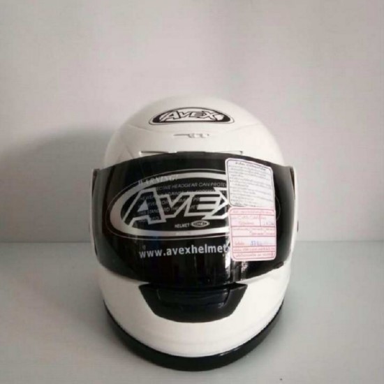 AVEX หมวกกันน็อคเต็มใบ ราคาถูก รุ่นXR ล้วน สีขาวเงา แว่นดำ