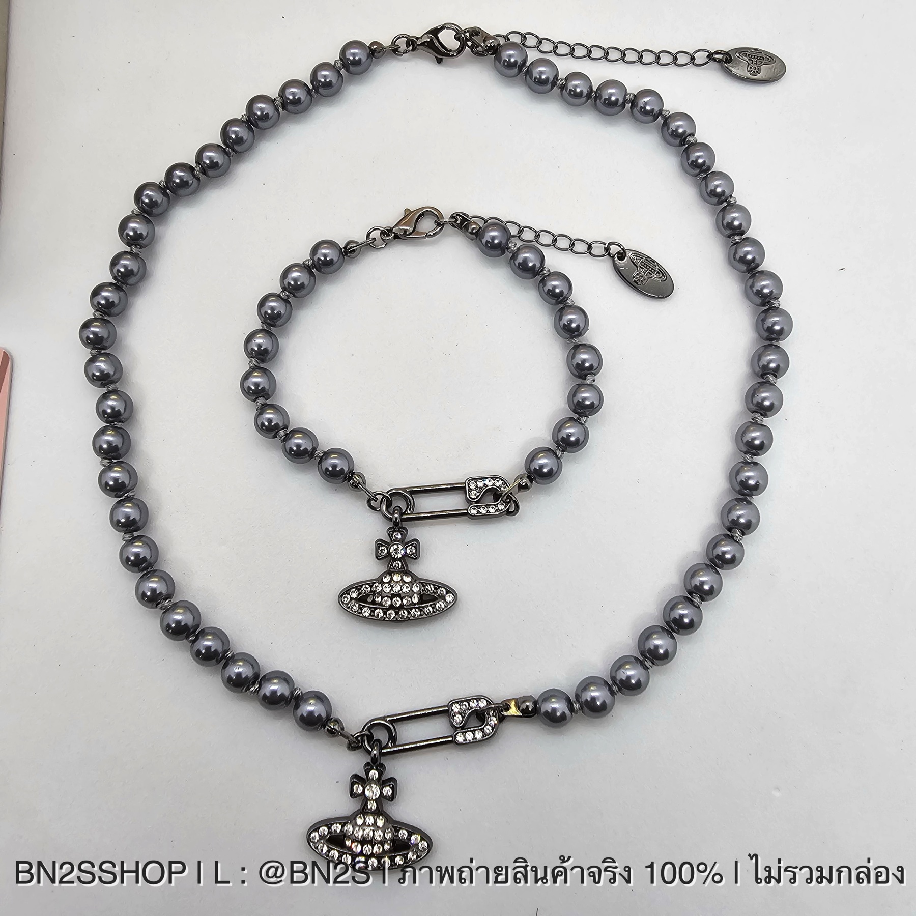 สร้อยคอ | Vivienne Westwood Lucerce Chocker สร้อยคอวิเวียน จี้เข็มกลัด สีดำ