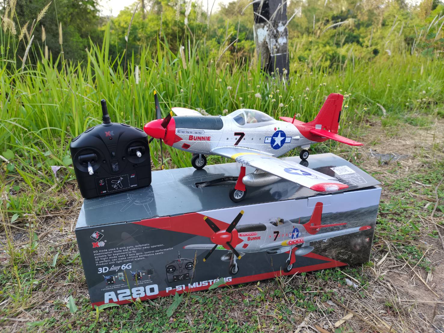 WL-TOYS A280 RC 3D-6G P51 Fighter Simulator 2.4G 3D6G สินค้าชุดพร้อมเล่น