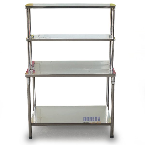 โต๊ะเตรียม มีพื้นล่าง 1100x700x850+double high shelf (Chen) แมสเตอร์แวร์-CH