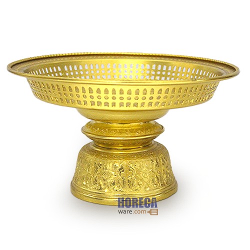 พานขันโตกลายไทย ทอง 26 ซม. แมวน้ำ