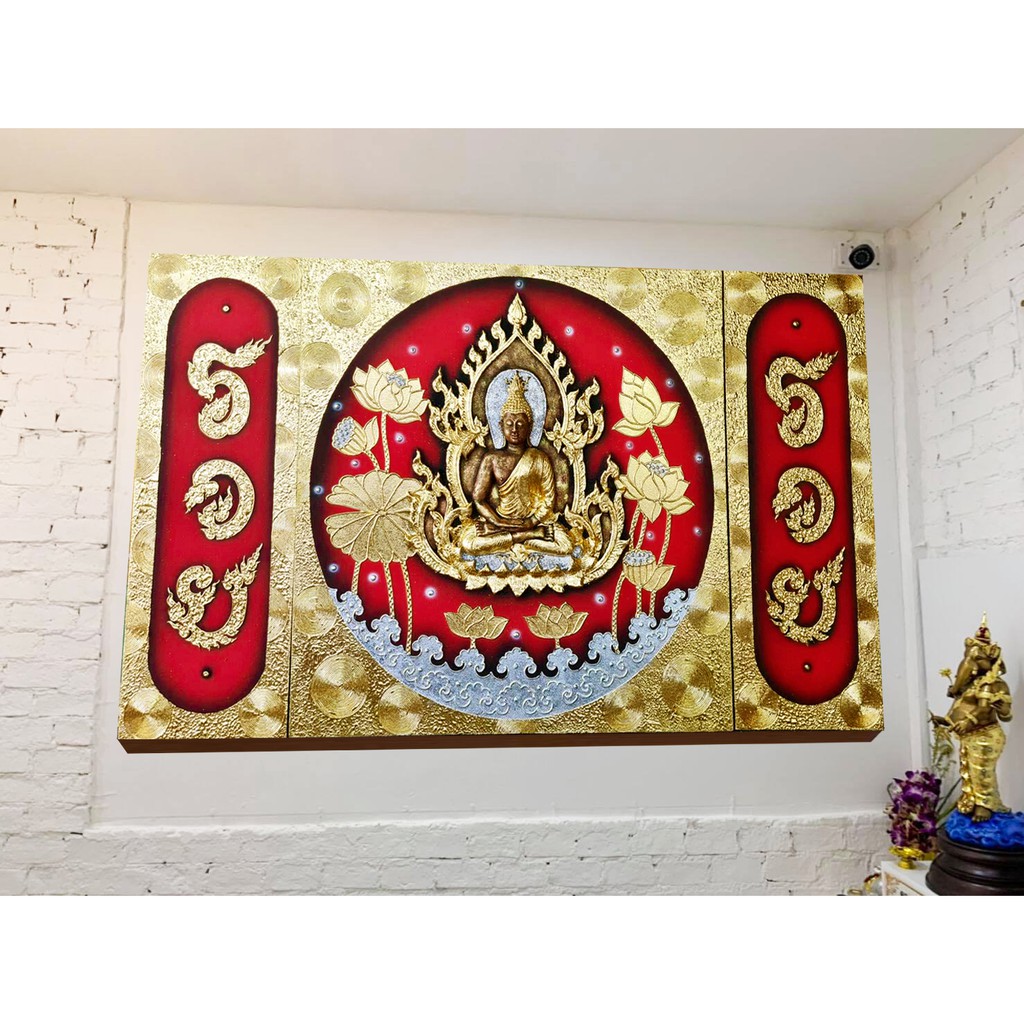 ภาพวาดนูน3มิติ ภาพติดห้องพระ ใช้ตกแต่งผนังห้อง เสริมมงคล รับทรัพย์ ภาพติดฝาผนัง ภาพติดผนังห้อง ใช้ตกแต่งผนังห้อง E0040