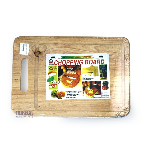 เขียงไม้ยางพารามีมือจับ 9x13 นิ้ว ลูกศร