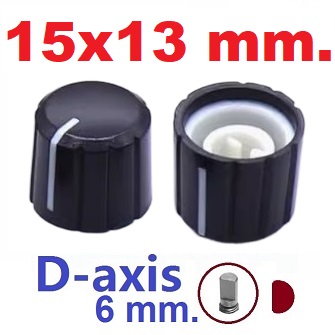 ลูกบิด 15x13.5mm. D-axis Potentiometer cap 15*13.5MM plastic knob switch knob encoder cap D-axis handle ลูกบิดโวลุ่ม วอลลุ่ม