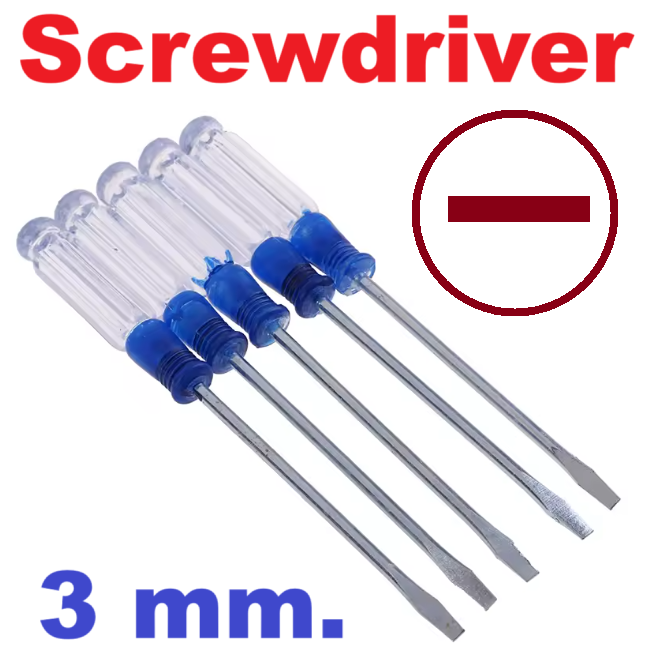 ไขควงปากแบนขนาด 3x75mm. Small Precision Flat-blade screwdriver crystal transparent ไขควงขนาดเล็ก