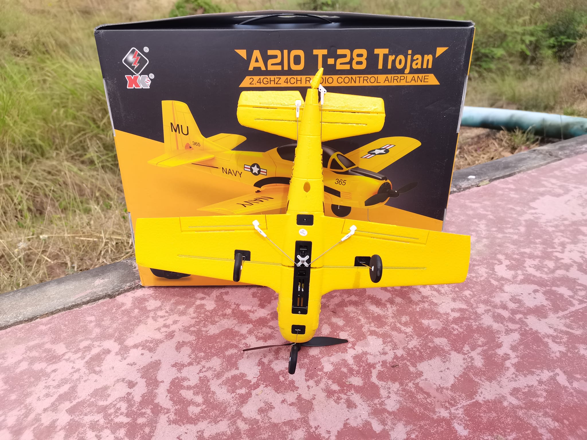 XK A210 TROJAN MINI T28 380mm Wingspan 2.4G 4CH 3D/6G โหมด Switchable 6 แกน Gyro เครื่องบินปีกกลาง EPP RC เครื่องบินชุดพร้อมเล่น