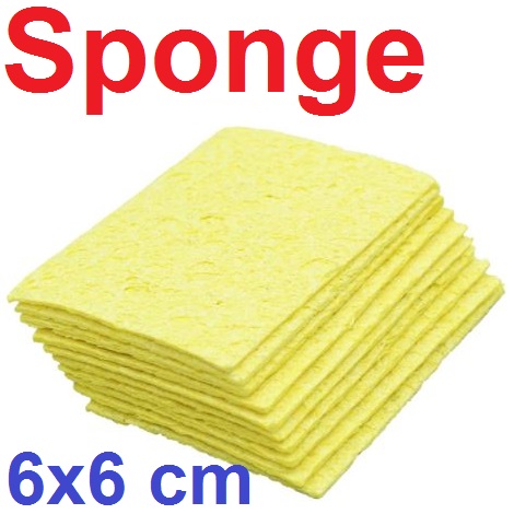 ฟองน้ำเช็คหัวแร้ง ขนาด 6x6 cm แผ่นสีเหลือง Welding Cleaning Blue Sponge Pads Tool ฟองน้ำทําความสะอาดหัวแร้ง