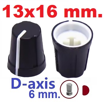 ลูกบิด 13x16mm. D-axis Potentiometer cap 13*16MM plastic knob switch knob encoder cap D-axis handle ลูกบิดโวลุ่ม วอลลุ่ม