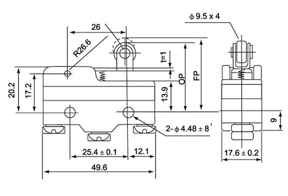LXW5-11G2 Limit Switch 250V 6A micro switch Trip Switch On And Off Self Reset ลิมิตสวิตช์ ไมโครสวิทช์