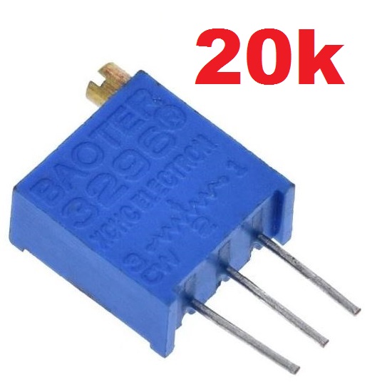 Trimpot 20k ปรับหมุนได้ 25 รอบ 3296W 25 Turn 0.5w potentiometer adjustable resistance