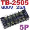 TB-2505 เทอร์มินอล บล็อก 600V 25A TB Series 4 Positions Ways Dual Row Barrier Screw Terminal Block Wire Connector