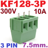 KF128-3P 7.5mm. Connector 3pin 300V 10A .pcb Screw Universal Terminal block