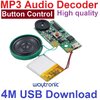 โมดูลเล่นเสียง MP3 แบบปุ่มกด ความจุ 4MB คุณภาพเสียงดีมาก เป็น SD card ในตัว Programmable MP3 musical greeting card sound module with USB port and Rechargeable Sound Module Button Control MP3 Music Voice Player with Speakers, Used for Toys and Mother'
