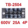 TB-2504 เทอร์มินอล บล็อก 600V 25A TB Series 4 Positions Ways Dual Row Barrier Screw Terminal Block Wire Connector