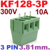 KF128-3P 3.81mm. Connector 3pin 300V 10A .pcb Screw Universal Terminal block