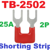 TB-2502 จั้มเปอร์ 2 ช่อง สีแดง สำหรับเทอร์มินอลบล็อก 25A Jumper Bar for Terminal Block 2 pin Connector Bar Red color