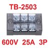 TB-2503 เทอร์มินอล บล็อก 600V 25A TB Series 3 Positions Ways Dual Row Barrier Screw Terminal Block Wire Connector