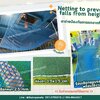 ตาข่ายป้องกันการตกจากที่สูง Netting to prevent falls from heights ตาข่ายสีฟ้ากันตก Safetyพร้อมร้อยเชือกขอบใช้งานได้ทันที