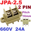 JPA2.5 Pitch 10mm.660V 24A 2PIN through the wall fence high current terminal block