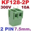 KF128-2P Connector 2 pin 300V 10A Pitch 7.5 mm. PCB Screw Universal Terminal block