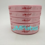 ป้ายคอเสื้อ เนื้อริบบิ้นซาติน 1.3 ซม. ริบบิ้นสีชมพู 64a พิมพ์ชมพูเข้ม 5 ม้วน