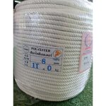 เชือกโพลีเอสเตอร์ 8mm.สีขาว เชือกที่ทนที่สุด เส้นใยอ่อนนุ่ม และอัดเกลียวแน่น ทนต่อแรงดึงมากที่สุด