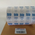 ป้ายคอเสื้อ เนื้อริบบิ้นซาติน 2.5 ซม. ริบบิ้นสีขาว 1 พิมพ์ฟ้า 5 ม้วน