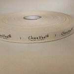 ป้ายคอเสื้อ เทปละเอียด 1.5 ซม.พิมพ์น้ำตาล 1 ม้วน