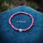 💟โรโดไนต์🤍Seashell heart (หิน 4 มิล)