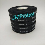 ป้ายคอเสื้อ เนื้อริบบิ้นซาติน 1.3 ซม. ริบบิ้นสีดำ 2 พิมพ์ ขาว 5 ม้วน