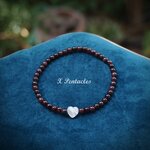 ❤️หินโกเมน🤍Seashell heart (หิน 4 มิล)