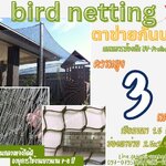 bird netting ตาข่ายกันนกเข้าโรงงานอุตสาหกรรม ความสูง 3 เมตร รุ่นหนา 1.5 มิล ช่องตา 2.5x2.5 cm. กดเลือกความยาวตามต้องการได้เลยค่ะ