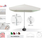 Leo ร่มสนาม ขนาดใหญ่ 2.5x2.5 เมตร สำหรับตกแต่งร้านโรงแรม,สวน,ร้านอาหาร,ร้านกาแฟ ผ้าหนา600D ราคาไม่รวมขาตั้ง