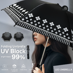 Leo ร่มพับ 2ตอน ลายไทย ขนาดพอดีตัว พกพาง่าย ผ้าเคลือบยูวีกันแดด