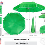 Leo ร่มสนาม แม่ค้า สำหรับขายของ ขนาด2.2เมตร ผ้าD420 กันแดด ซี่ไฟเบอร์ไม่ขึ้นสนิม