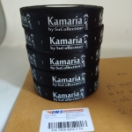 ป้ายคอเสื้อ เนื้อริบบิ้นซาติน 2.0 ซม. ริบบิ้นสีดำ 1 พิมพ์ขาว 5 ม้วน