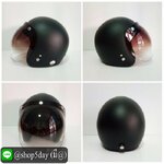 🔥หมวกกันน็อคคลาสสิค สีดำด้านขอบดำ ชิว Bubble