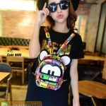 กระเป๋าสะพายผ้าใบ Mickey (ลายสีสัน)