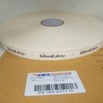 ป้ายคอเสื้อ เทปละเอียด 1.5 ซม.พิมพ์น้ำตาล 1 ม้วน